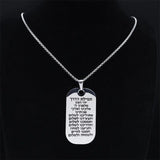 Hebrew Scripture Mezuzah Pendant Necklace Stainless Steel Jewish Amulet Chain