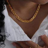 Hip Hop Punk Cuban Chain Gold Necklace Women Jewelry