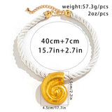 Metal Big Conch Snail Pendant Choker Necklace for Women