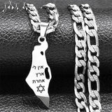 Stainless Steel Magen Star of David Necklace Jewish Hexagram Pendant