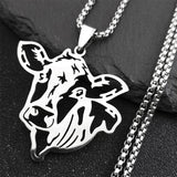 Cow Pendant Necklace Stainless Steel Chain Party Gift Jewelry