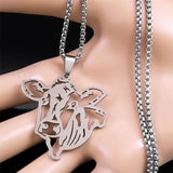 Cow Pendant Necklace Stainless Steel Chain Party Gift Jewelry