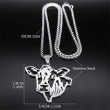 Cow Pendant Necklace Stainless Steel Chain Party Gift Jewelry