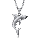 Rock Punk Shark Necklace for Men, Stainless Steel Collar Jewelry