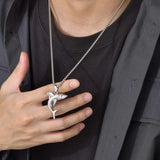 Rock Punk Shark Necklace for Men, Stainless Steel Collar Jewelry