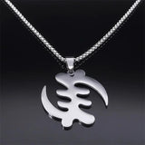Adinkra Gye Nyame Chain Necklace Stainless Steel Silver Ghana Jewelry