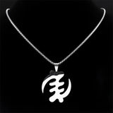 Adinkra Gye Nyame Chain Necklace Stainless Steel Silver Ghana Jewelry