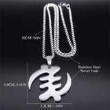 Adinkra Gye Nyame Chain Necklace Stainless Steel Silver Ghana Jewelry