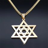 Hip Hop Star Of David Shield Hexagram Pendant Necklace for Men