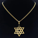 Hip Hop Star Of David Shield Hexagram Pendant Necklace for Men