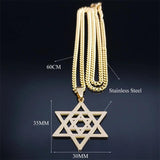 Hip Hop Star Of David Shield Hexagram Pendant Necklace for Men