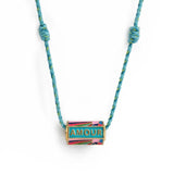 Wish Card Copper Charm Pendant Necklace Women Multicolor Rope Choker