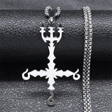 Heavy Metal 666 Sigil Cross Necklace