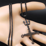 Heavy Metal 666 Sigil Cross Necklace