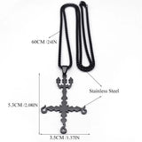 Heavy Metal 666 Sigil Cross Necklace