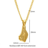 Stainless Steel Heart Palm Pendant Necklace
