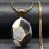 Colorful Enamel Pendant Necklace Stainless Steel Chain NZZZ387
