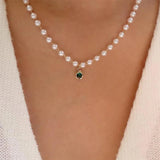 Vintage Pearl Necklace Multi-layer Chain Choker Jewelry