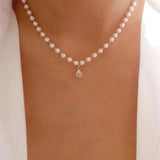 Vintage Pearl Necklace Multi-layer Chain Choker Jewelry