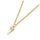 Stainless Steel Rhinestone Triangle Pendant Necklace Women Jewelry