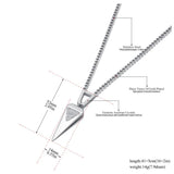 Stainless Steel Rhinestone Triangle Pendant Necklace Women Jewelry