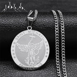 St. Michael Protect Us Pendant Necklace Archangel Long Necklaces