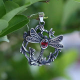 Large Dragonfly Pendant Necklace, Stainless Steel, Long Chain, Unisex