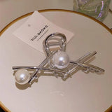 Women's Pearl Claw Clip Retro Ponytail Braid Crab Clip