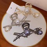 Women's Pearl Claw Clip Retro Ponytail Braid Crab Clip