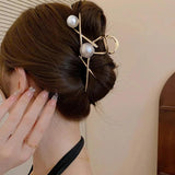 Women's Pearl Claw Clip Retro Ponytail Braid Crab Clip