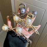 Women's Pearl Claw Clip Retro Ponytail Braid Crab Clip