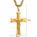 Byzantine Chain Cross Pendant Jesus Christ Crucifix Necklace