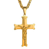Byzantine Chain Cross Pendant Jesus Christ Crucifix Necklace