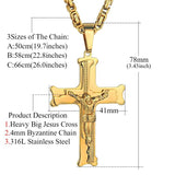 Byzantine Chain Cross Pendant Jesus Christ Crucifix Necklace