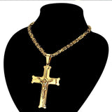 Byzantine Chain Cross Pendant Jesus Christ Crucifix Necklace