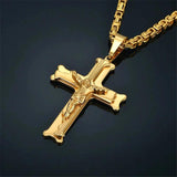 Byzantine Chain Cross Pendant Jesus Christ Crucifix Necklace