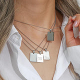 Vintage Silver Engraved Couple Pendants Beaded Chain Necklace