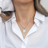 Vintage Silver Engraved Couple Pendants Beaded Chain Necklace