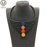 Rubber Choker Necklace Multicolor Wood Gothic Party Jewelry