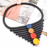 Rubber Choker Necklace Multicolor Wood Gothic Party Jewelry