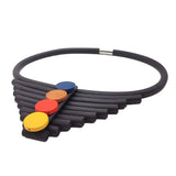 Rubber Choker Necklace Multicolor Wood Gothic Party Jewelry