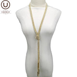 Long Tassel Necklace Women Pendant Necklaces Silver Sweater Chain Jewellery
