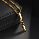 Men Stainless Steel Spiral Cylinder Pendant Necklace