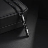 Men Stainless Steel Spiral Cylinder Pendant Necklace