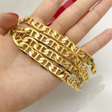 Korea 24K Necklace Plating Side Necklace 8MM50CM