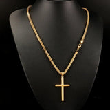 Punk Cross Pendant Link Chain 316L Stainless Steel Hip Hop Necklace