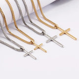 Punk Cross Pendant Link Chain 316L Stainless Steel Hip Hop Necklace