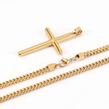 Punk Cross Pendant Link Chain 316L Stainless Steel Hip Hop Necklace