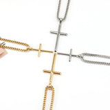 Punk Cross Pendant Link Chain 316L Stainless Steel Hip Hop Necklace