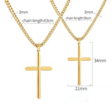 Punk Cross Pendant Link Chain 316L Stainless Steel Hip Hop Necklace